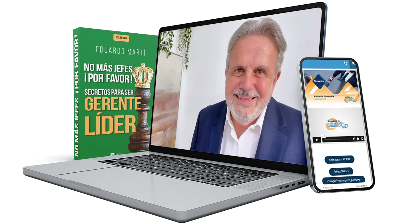 Eduardo Marti presentando No mas jefes en el Programa de Herramientas Gerenciales Online